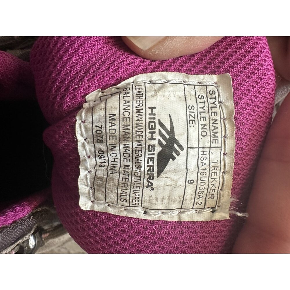 High Sierra Trekker Women’s Boots Brown Purple Size 9 Hiking Outdoor Lace up - Picture 9 of 10